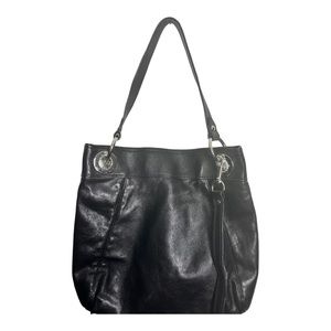 Coach Ashley Black Leather Hippie Crossbody Shoulder Bag